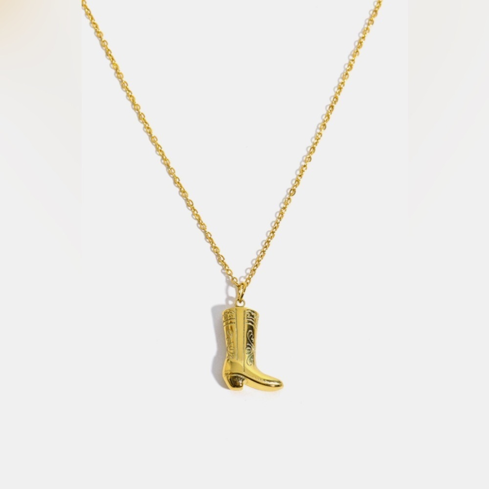 18k Gold Plated Cowboy Boot Necklace